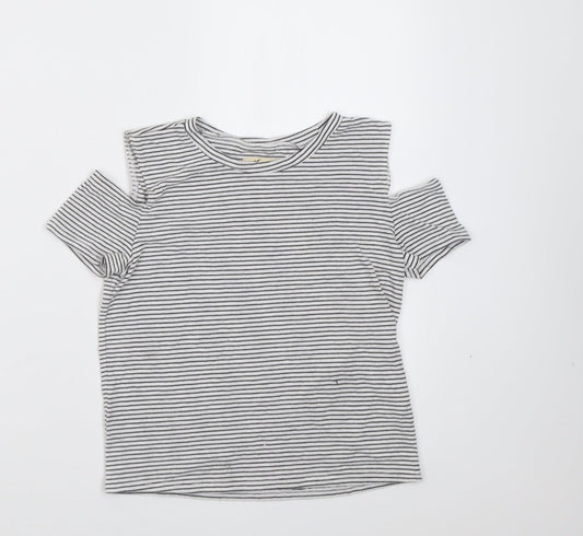 Womens UK Size XS Hollister White Cropped T-Shirt