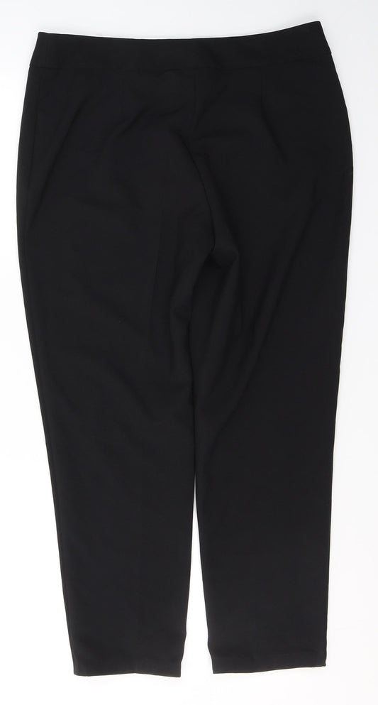 George Womens Black Polyester Trousers Size 12 L26 in Regular Button
