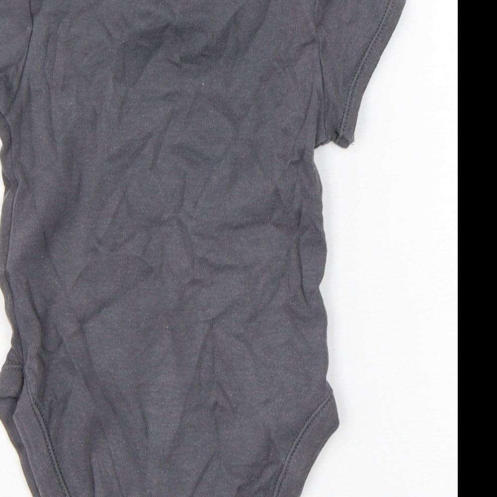 Primark Girls Grey Cotton Babygrow One-Piece Size 6-9 Months Snap