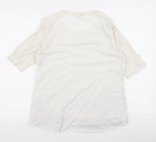 Womens UK Size M H&M Ivory Jersey Blouse