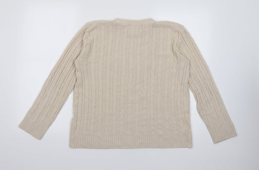 Womens UK Size L Pure & Natural Beige Pullover Jumper