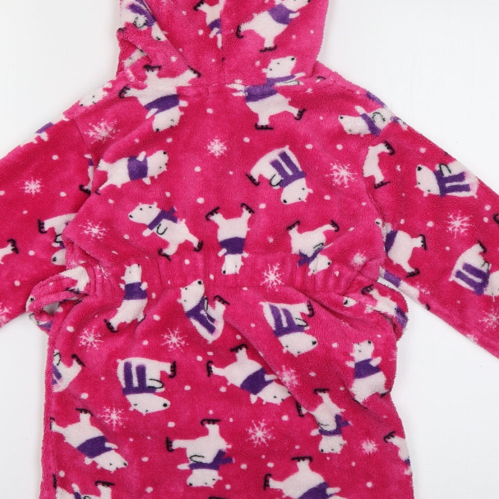 Blue Zoo Girls Pink Animal Print Polyester Top Robe Size 3-4 Years - Polarbear