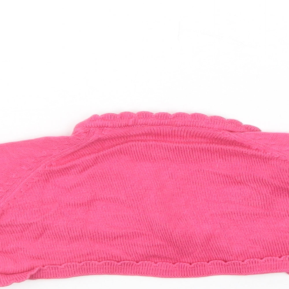 NEXT Baby Pink Cotton Shrug Jumper Size 3-6 Months Button