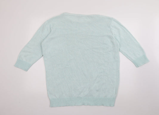 Womens UK Size XL Peacocks Blue Pullover Jumper