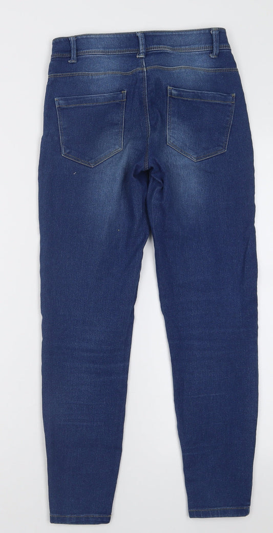 Primark Womens Blue Cotton Skinny Jeans Size 6 L26 in Regular Button