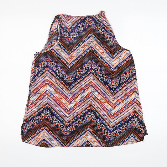 Primark Womens Multicoloured Floral Polyester Camisole Tank Size 12 Round Neck