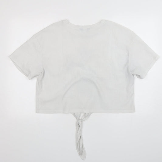 Womens UK Size 14 MAX White Cropped T-Shirt