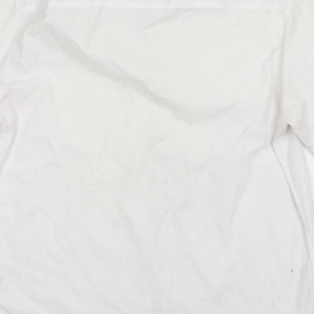 Mens UK Size L Debenhams White Button-Up Short Sleeve Casual Shirt