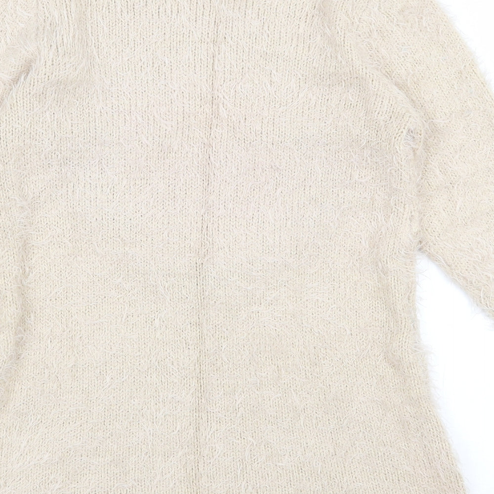 Womens UK Size S Quiz Beige Pullover Jumper