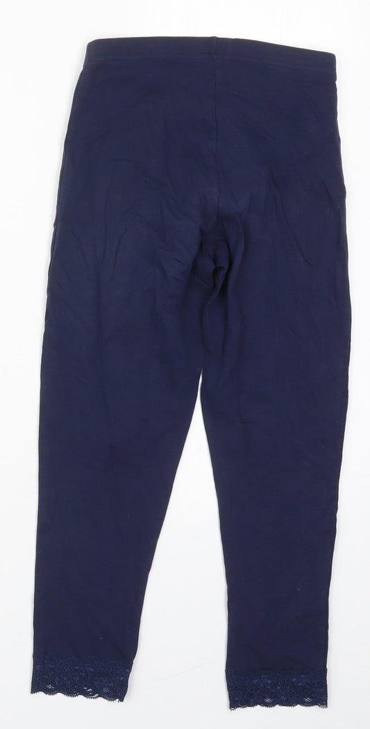 George Womens Blue Cotton Carrot Leggings Size 8 L21 in