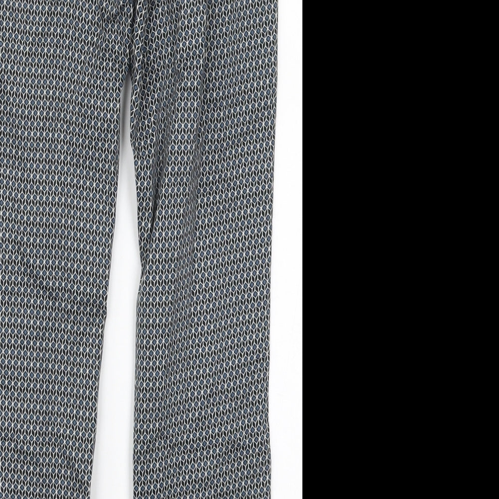Womens UK Size 8 H&M Regular Fit Carrot Blue Trousers