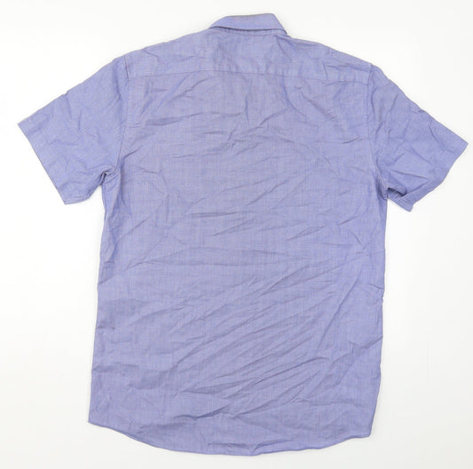 Taylor & Wright Mens Blue Cotton Button-Up Size 15.5 Collared Button