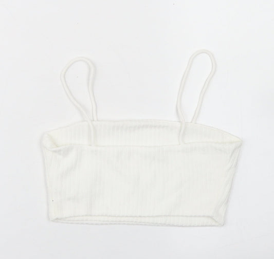 SheIn Womens White Polyester Cropped Tank Size XS Square Neck