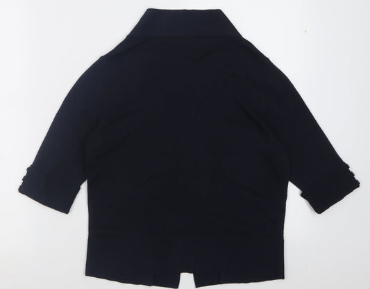 Wallis Womens Blue V-Neck Cotton Cardigan Jumper Size S