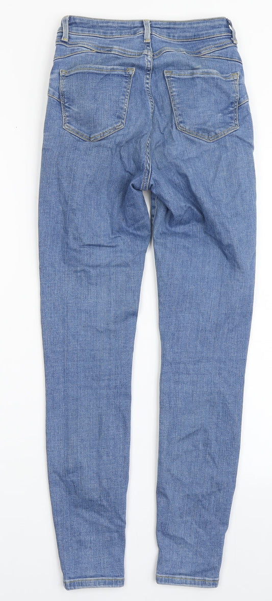 New Look Womens Blue Cotton Skinny Jeans Size 6 L28 in Regular Button