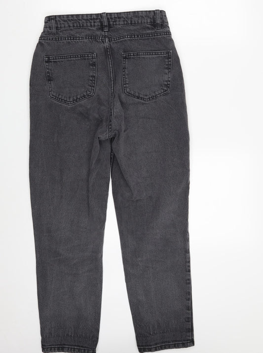 Denim Co. Womens Grey 100% Cotton Straight Jeans Size 8 L27 in Slim Zip