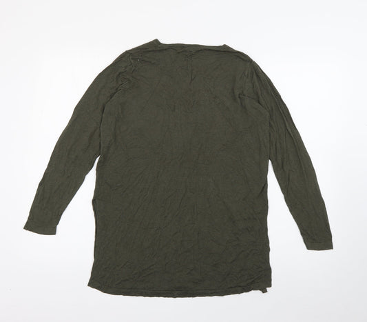 Capsule Womens Green V-Neck Viscose Pullover Jumper Size 12