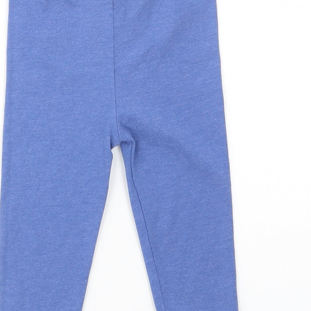 Peacocks Baby Blue Cotton Jogger Leggings Size 6-9 Months - Leggings