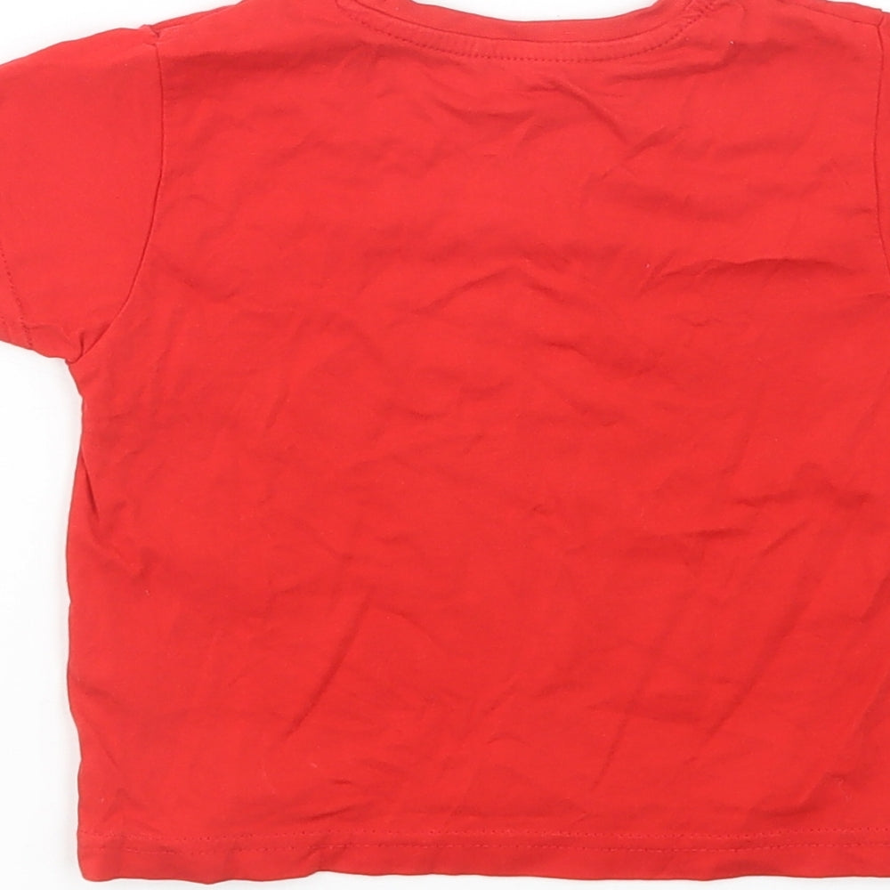 Primark Baby Red Cotton Pullover T-Shirt Size 18-24 Months Crew Neck Pullover - Cool Dino