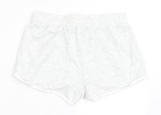 Dunnes Stores Womens Grey  Cotton Hot Pants Shorts Size 25 in  Regular Drawstring