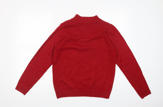 Womens UK Size S Isle Red Pullover Jumper