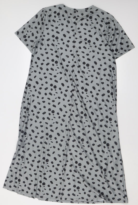 Urban Threads Womens Grey Animal Print Polyester A-Line Size 10 Crew Neck Pullover