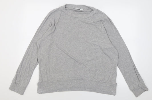 Additional front view of Nutmeg women’s grey crew neck viscose jumper, size UK 16
