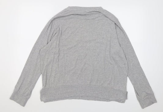 Nutmeg Womens Grey Crew Neck  Viscose Pullover Jumper Size 16