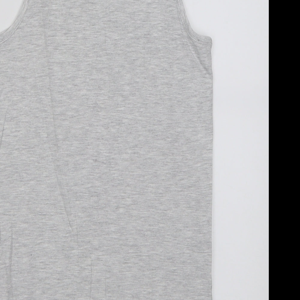 carry kids Boys Grey Cotton Basic Tank Size 12 Years Scoop Neck Pullover