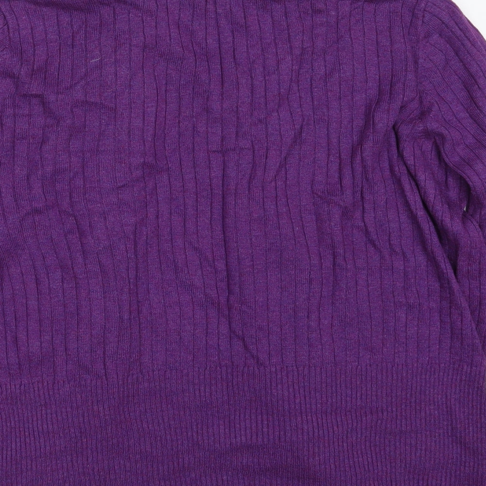 Womens UK Size 14 Marks and Spencer Purple Wrap Jumper