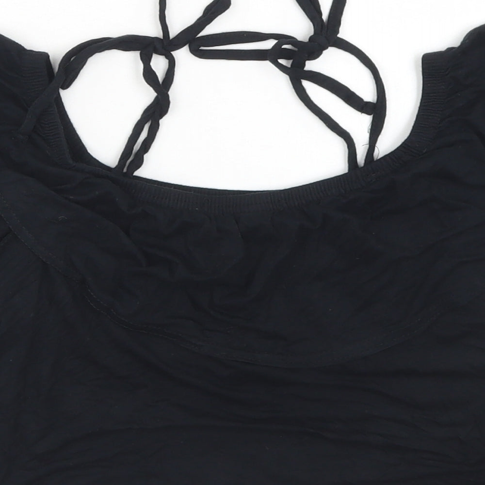 Womens UK Size 10 Missguided Black Cropped Tank