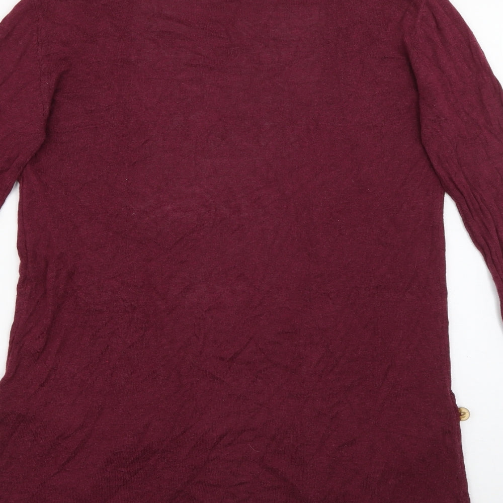 Primark Womens Purple V-Neck Acrylic Cardigan Jumper Size 8