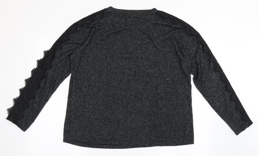 Womens UK Size L COIN 1804 Black Basic T-Shirt
