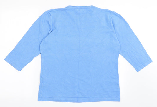 Paramour Womens Blue Round Neck Viscose Pullover Jumper Size L