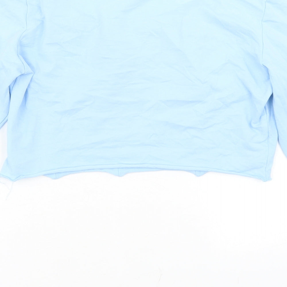 SheIn Womens Blue Cotton Cropped T-Shirt Size XL Square Neck