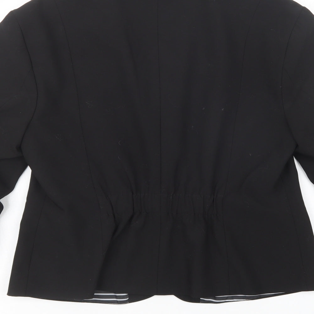 Fishb Womens Black Jacket Blazer Size XL Button