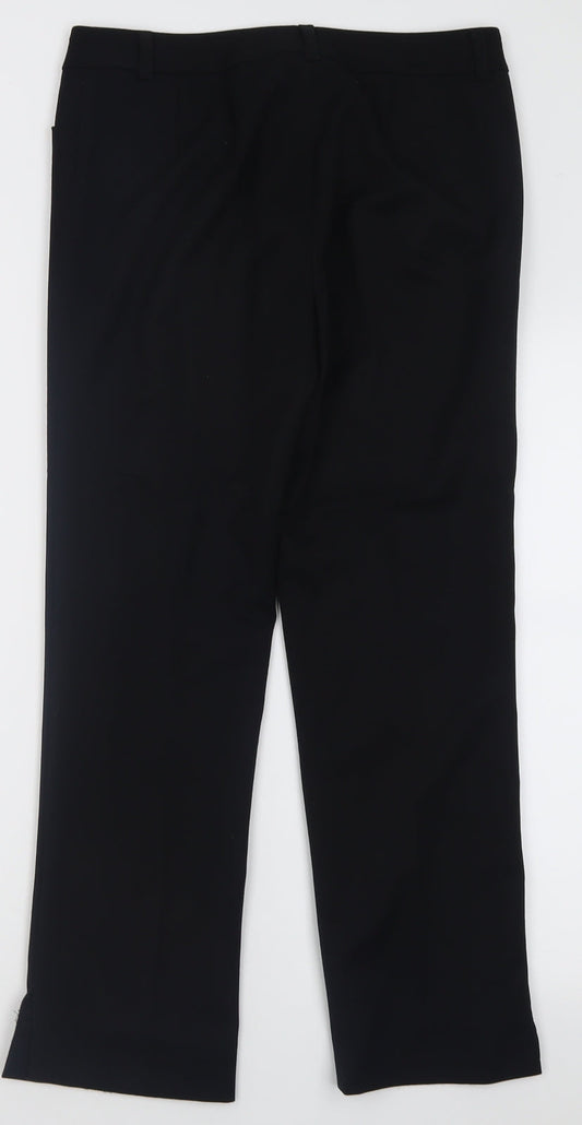 Betty Barclay Womens Black Polyester Trousers Size 10 L27 in Regular Button
