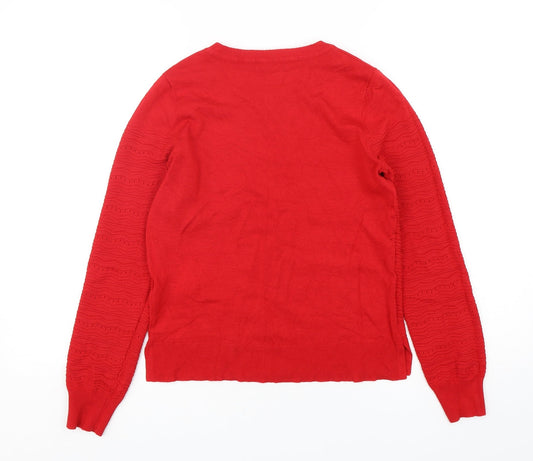 Womens UK Size S Oasis Red Pullover Jumper