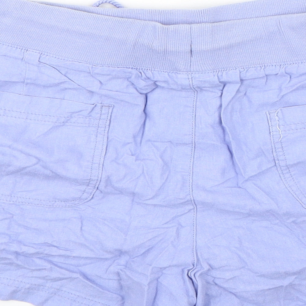 Joe Fresh Womens Blue Linen Sailor Shorts Size 10 L5 in Regular Drawstring