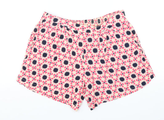 Papaya Womens Multicoloured Geometric Viscose Sailor Shorts Size 10 L6 in Regular