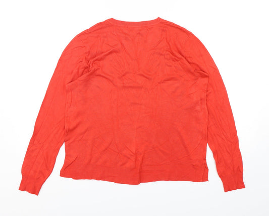 George Womens Red Round Neck Viscose Pullover Jumper Size 12
