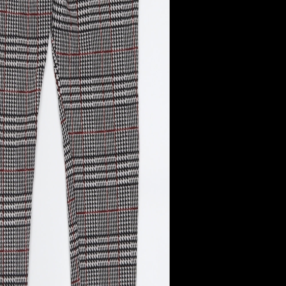 TU Womens Red Check Polyester Capri Trousers Size 8 L28 in Regular