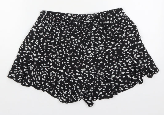 SheIn Womens Black Geometric Polyester Mom Shorts Size M L3 in Regular Drawstring