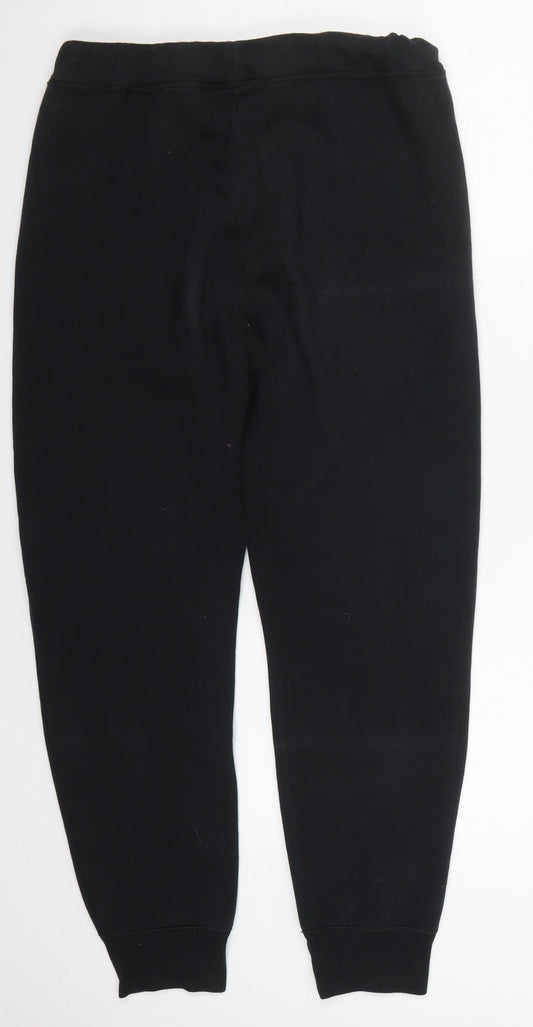 Hollister Mens Black Cotton Sweatpants Trousers Size XS L27 in Regular Drawstring
