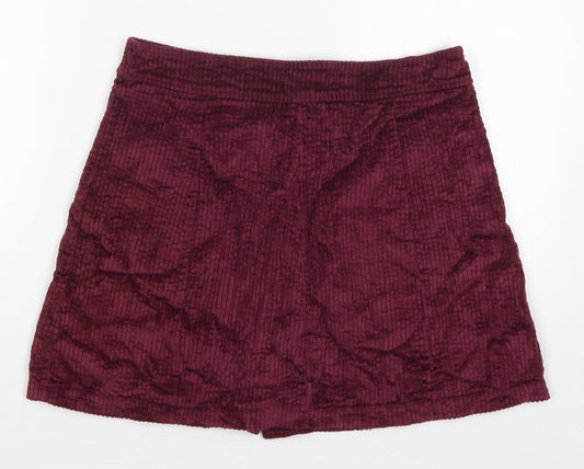 Cameo Rose Womens Purple  Cotton A-Line Skirt Size 28 in   Button