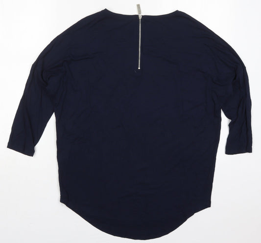 Womens UK Size 12 Select Blue Basic T-Shirt