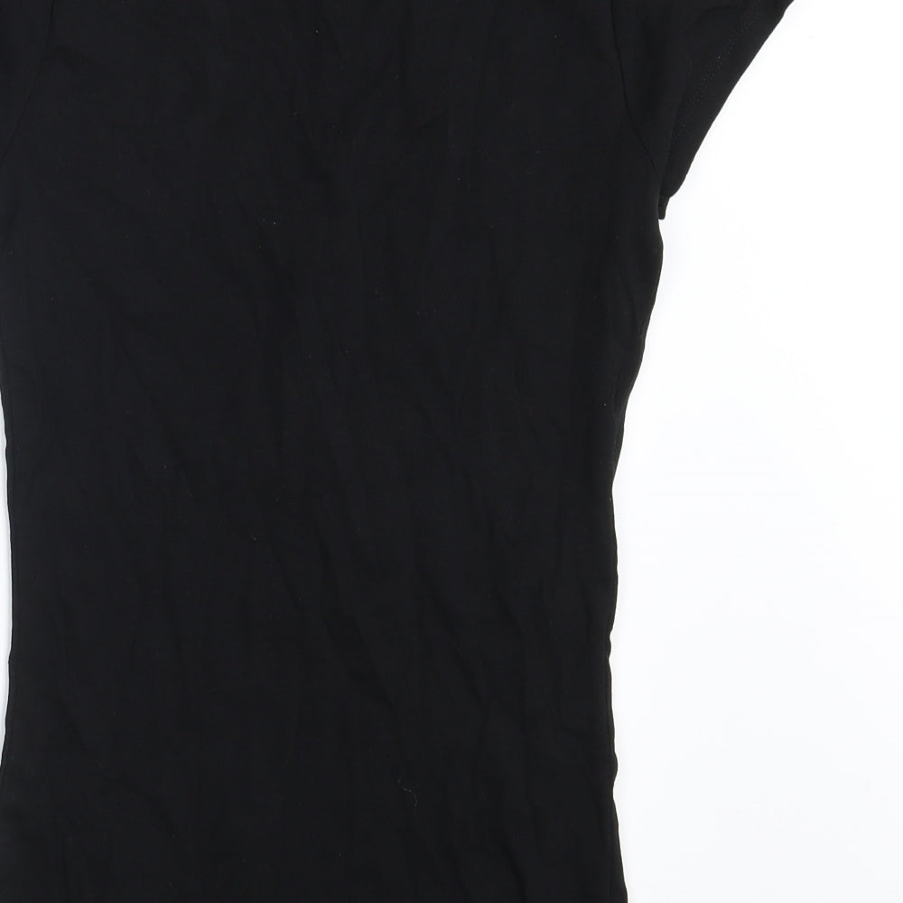 Papaya Womens Black 100% Cotton Basic T-Shirt Size 8 Scoop Neck - He's her Lobster