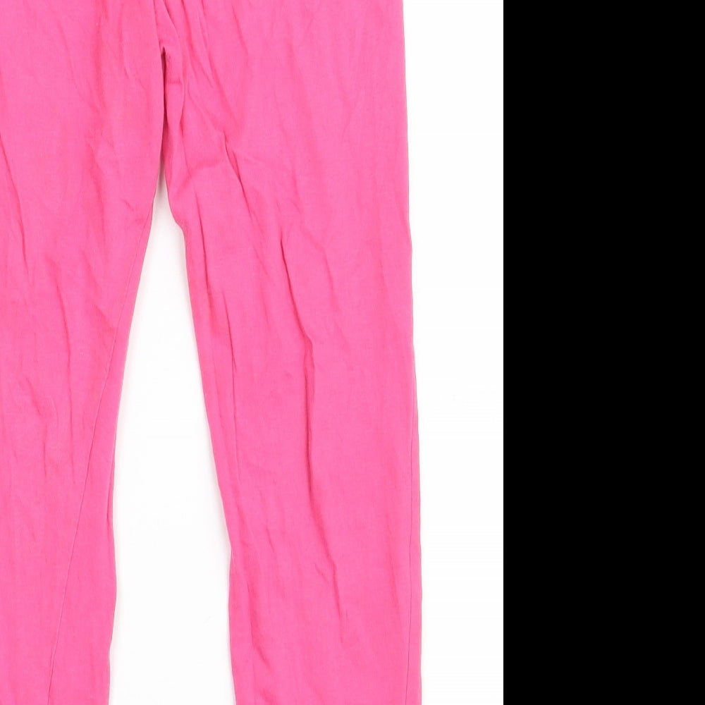 F&F Girls Pink Cotton Carrot Trousers Size 7-8 Years Slim