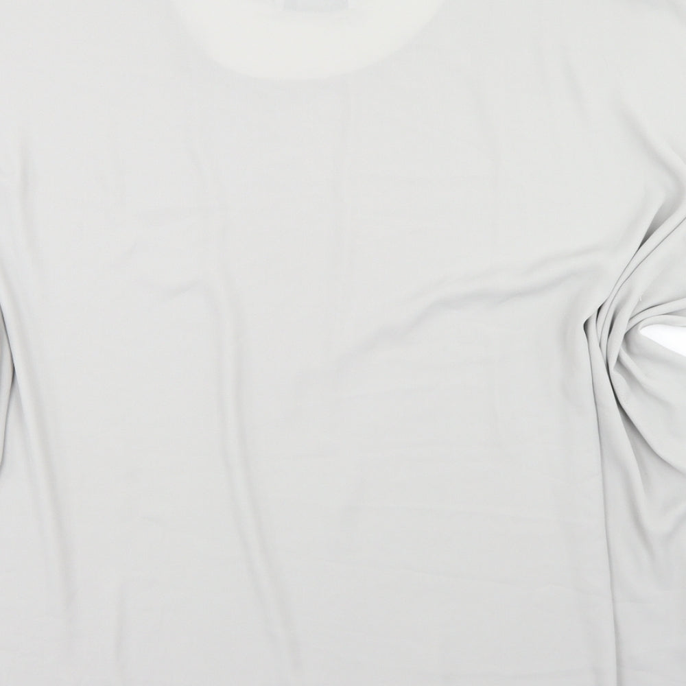 Evans Womens Grey Polyester Basic Blouse Size 22 Round Neck