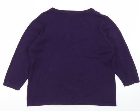 Womens UK Size M BM Purple Pullover Jumper